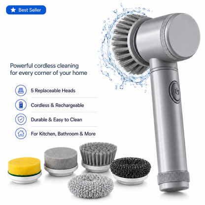Movlani 5-in-1 Electric Spin Scrubber